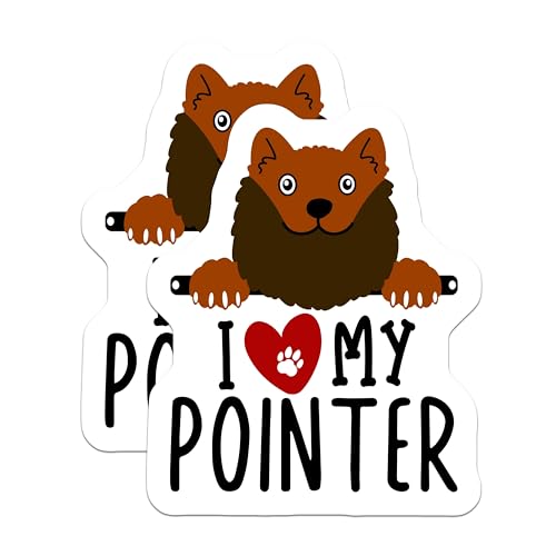 (2 Pack) I Love My Pointer Magnets - Dog Lover - Pointer Dog Fridge Magnets - 5" On Longest Side - for Cars, Fridges, Toolboxes - Made in USA - MAG4306