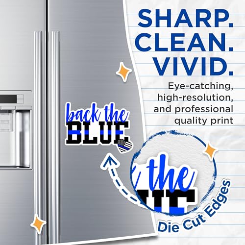 (2 Packs) Back The Blue Magnets - Support Police Policeman Family Wife Support Magnets - 5 Inches On Longest Side - Premium Magnet - for Fridges, Toolboxes, Cars - Made in USA - MAG2441