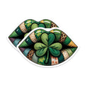 (2 Pack) Shamrock Lips Magnets - St Patricks Day Decoration - Irish Green Patchwork Art - 5 Inches On Longest Side - Thick Durable Magnet - Made in USA - MAG19591