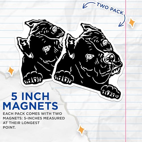 (2 Pack) Dog Lover Magnets - Unique Pitbull Art - Cute Animal Design - 5" On Longest Side - for Cars, Fridges, Toolboxes - Made in USA - MAG4041