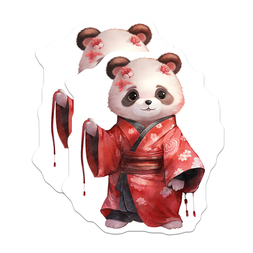 (2 Pack) Panda Bear Magnets - Kimono Panda - Cute Panda Decor - 5" On Longest Side - Premium Magnet - for Cars, Refrigerators, Toolboxes, Lockers - Made in USA - MAG16782