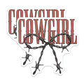 (2 Pack) Cowgirl Magnets - Western Barbed Wire Decals - Rustic Country Kitchen Decor - Southern Flair Refrigerator Accents - 5 Inches On Longest Side - Thick Durable Magnet - Made in USA - MAG20682