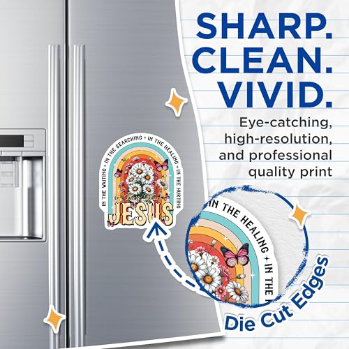 (2 Pack) There was Jesus Magnets - Inspirational Flower Magnets - Faith Based Magnets - Religious for Home - 5" On Longest Side - for Cars, Fridges, Toolboxes - Made in USA - MAG3741
