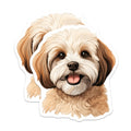 (2 Pack) Cute Fluffy Dog Magnets - Pet Lover Refrigerator Decor - Happy Shih Tzu Puppy Animal Art - 5 Inches On Longest Side - Thick Durable Magnet - Made in USA - MAG26120