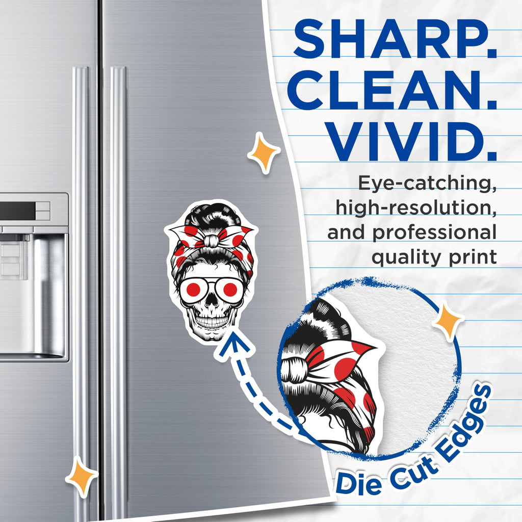 (2 Pack) Skull with Bandana Magnets - Skeleton Decor - Rockabilly Accessories - 5" On Longest Side - Premium Magnet - for Cars, Refrigerators, Toolboxes, Lockers - Made in USA - MAG18585