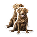 (2 Pack) Chocolate Labrador Dog Magnets - Realistic Lab Retriever Art - Pet Lover Home Decor for Fridge - 5 Inches On Longest Side - Thick Durable Magnet - Made in USA - MAG25109