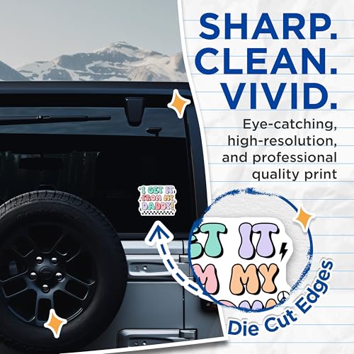 (2 Pack) I Get It from My Daddy Stickers - Funny Dad - Humorous Fun Vinyl for Dad - 5" On Longest Side - Sticks to Smooth Flat Surfaces - Made in USA - BMCS7474