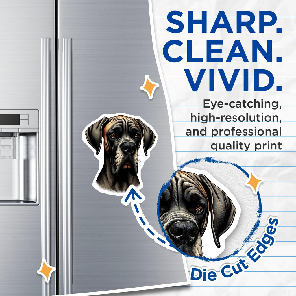(2 Pack) Great Dane Magnets - Dog Breed Art - Refrigerator Magnets - 5" On Longest Side - Premium Magnet - for Cars, Refrigerators, Toolboxes, Lockers - Made in USA - MAG14732