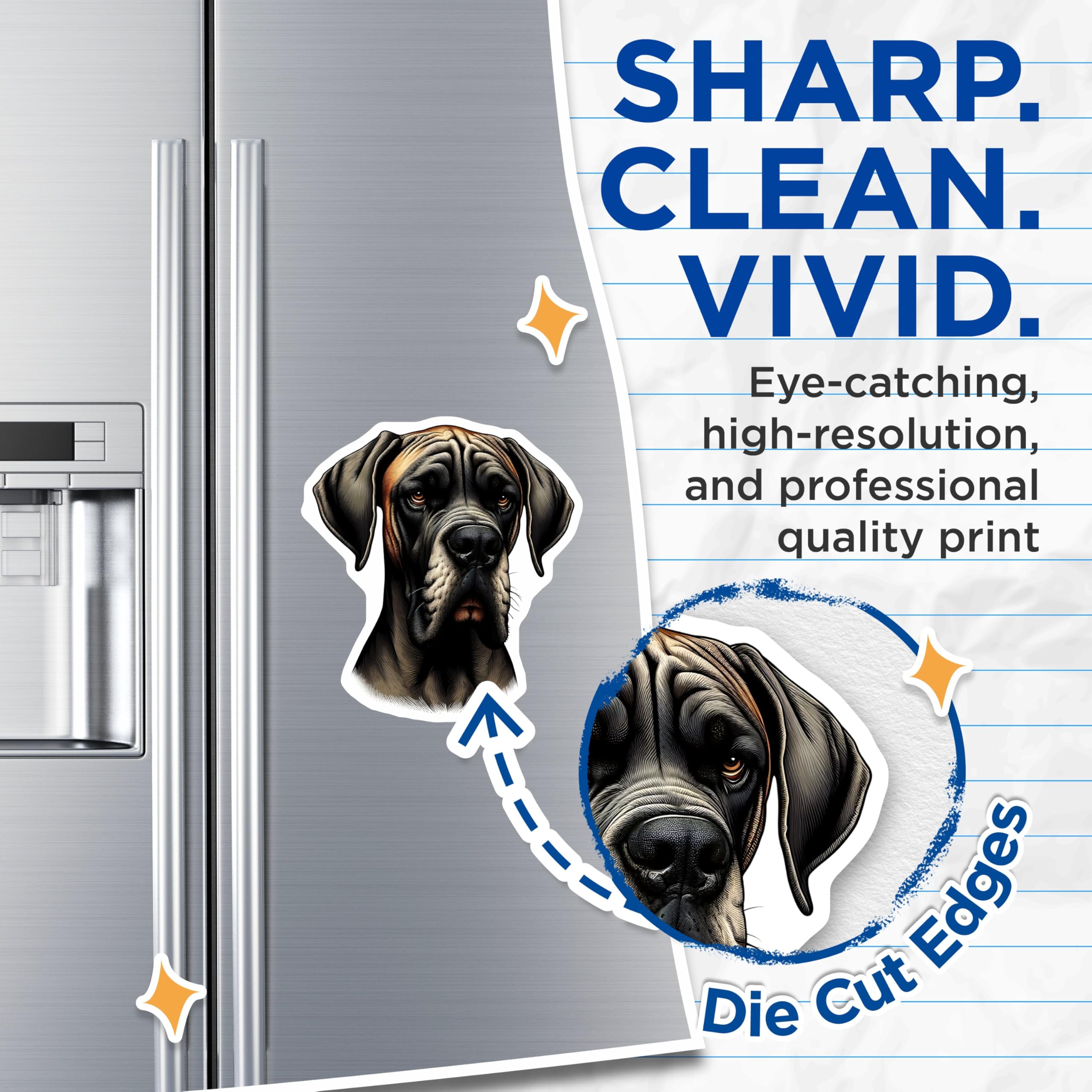 (2 Pack) Great Dane Magnets - Dog Breed Art - Refrigerator Magnets - 5" On Longest Side - Premium Magnet - for Cars, Refrigerators, Toolboxes, Lockers - Made in USA - MAG14732