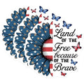 (3 Pack) Patriotic Decals - Sunflower American Flag - Land of The Free - Car Decal - 3 Inches On Longest Side - Easy Peel & Apply - Made in USA - 3MCS7119