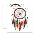 (2 Pack) Dreamcatcher Magnets - Puzzle Feather Art - Boho Watercolor Decor - 5 Inches On Longest Side - Thick Durable Magnet - Made in USA - MAG25733
