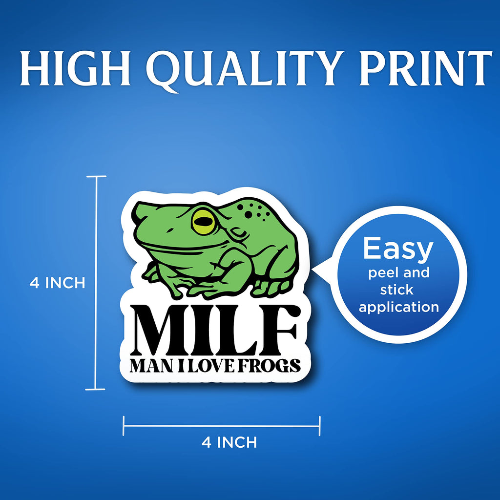 (3 Pack) Man I Love Frogs - Funny Frog Lover Bumper Sticker - 4x4 inch Vinyl Sticker - Printed in USA