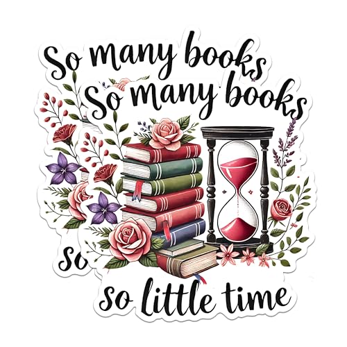 (2 Pack) So Many Books Magnets - Book Lover Magnets - Reading Enthusiast Decor - Literary Art Magnets - Bibliophile Magnets- 5" On Longest Side - for Fridges, Toolboxes, Cars - Made in USA - MAG2751