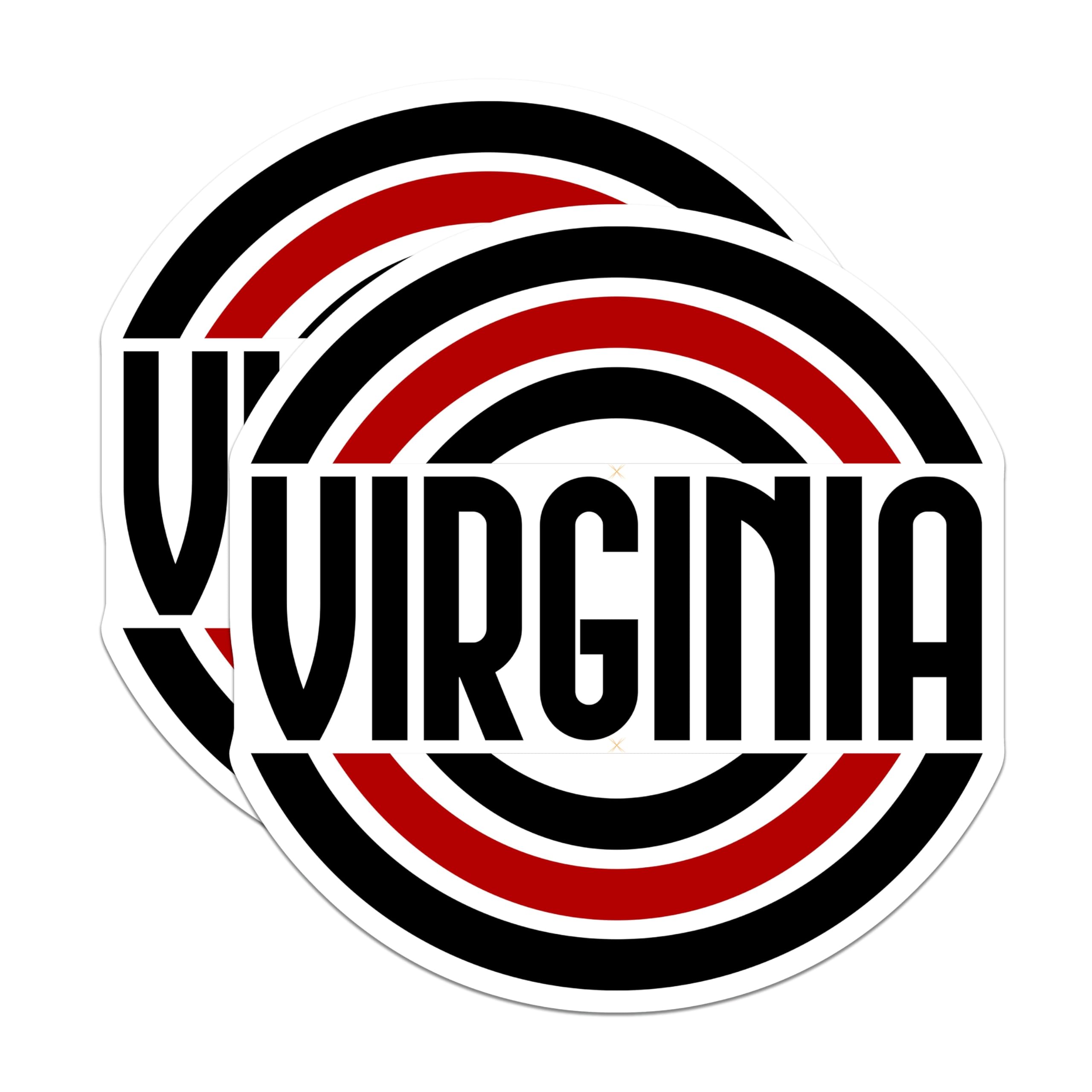 (2 Pack) Virginia Magnets - State Pride Decor - Black Red White Magnets - 5" On Longest Side - Premium Magnet - for Cars, Refrigerators, Toolboxes, Lockers - Made in USA - MAG18715