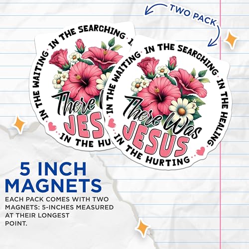 (2 Pack) Flower Quote Magnets - Floral Inspirational Magnets - Motivational Flower ations - 5" On Longest Side - for Cars, Fridges, Toolboxes - Made in USA - MAG3740