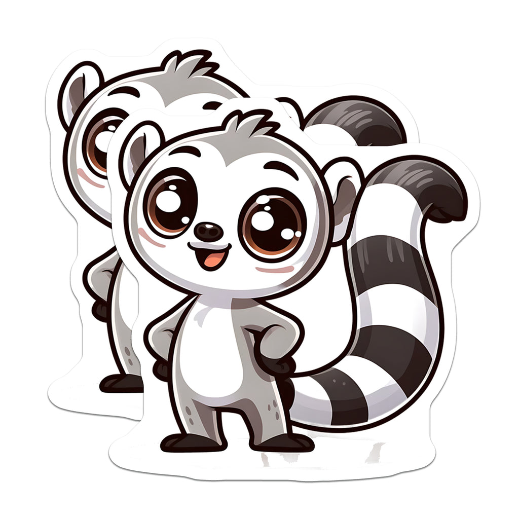 (2 Pack) Cute Lemur Magnets - Kawaii Animal Decor - Adorable Fridge Art - Kids Locker Accessory - 5 Inches On Longest Side - Thick Durable Magnet - Made in USA - MAG37253