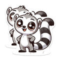 (2 Pack) Cute Lemur Magnets - Kawaii Animal Decor - Adorable Fridge Art - Kids Locker Accessory - 5 Inches On Longest Side - Thick Durable Magnet - Made in USA - MAG37253