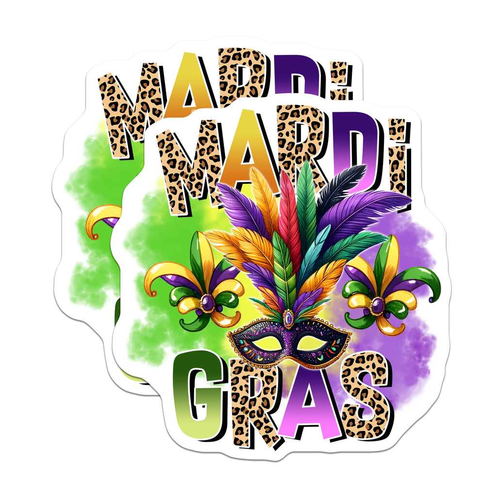 (2 Pack) Mardi Gras Magnets - New Orleans Decor - Masquerade Party - Carnival Festival Refrigerator Accent - 5 Inches On Longest Side - Thick Durable Magnet - Made in USA - MAG39433