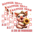 (3 Pack) Pig with Sunflower Decals - Cute Animal Art - Laptop Decal - 3 Inches On Longest Side - Easy Peel & Apply - Made in USA - 3MCS6692