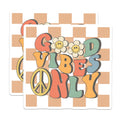 (2 Pack) Good Vibes Only Magnets - Retro Decor - Positive Affirmation Magnets - 5" On Longest Side - Premium Magnet - for Cars, Refrigerators, Toolboxes, Lockers - Made in USA - MAG14815