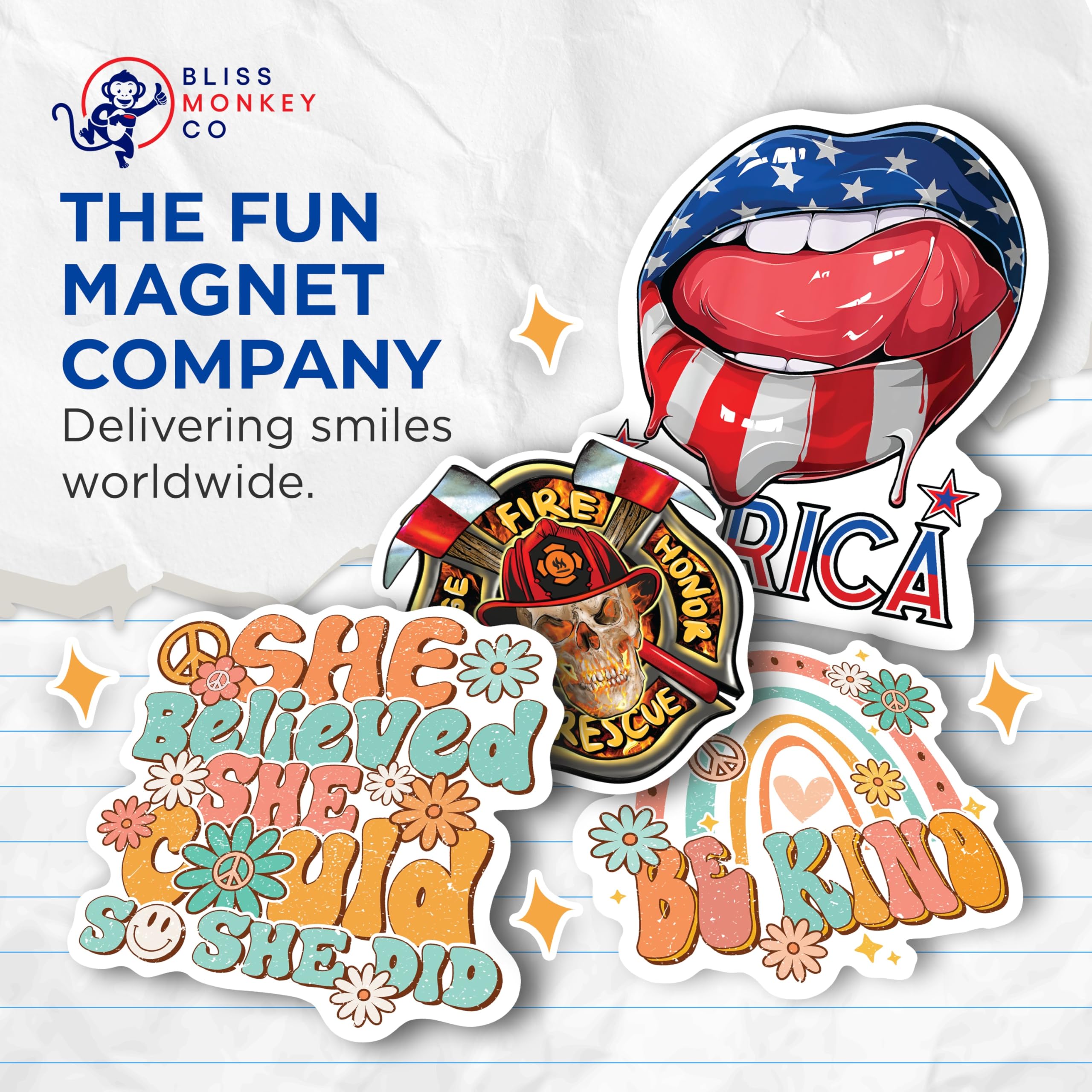 (2 Pack) 250 Years Freedom Magnets - American Eagle Flag - 1776 2026 Patriotic Decor - 5 Inches On Longest Side - Thick Durable Magnet - Made in USA - MAG21084