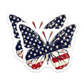 (2 Pack) American Flag Butterfly Magnets - Patriotic USA Decor - Independence Day Display - Stars Stripes Spirit - 5 Inches On Longest Side - Thick Durable Magnet - Made in USA - MAG39765