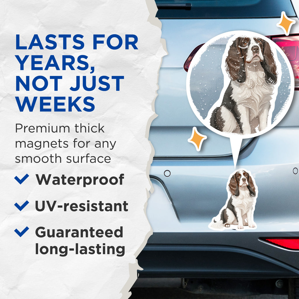 (2 Pack) Springer Spaniel Dog Magnets - Adorable Pet Lover Accessory - Canine Refrigerator Art for Dog Moms Dads - 5 Inches On Longest Side - Thick Durable Magnet - Made in USA - MAG39768