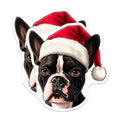(2 Pack) French Bulldog Christmas Magnets - Santa Dog Holiday Decor - Puppy Pet Parent Present - 5 Inches On Longest Side - Thick Durable Magnet - Made in USA - MAG30573