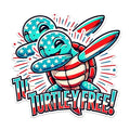 (2 Pack) Turtle Stickers - American Flag Stickers - Animal Stickers - Patriotic Stickers - 5" On Longest Side - Sticks to Any Smooth Flat Surface - Made in USA - BMCS2715