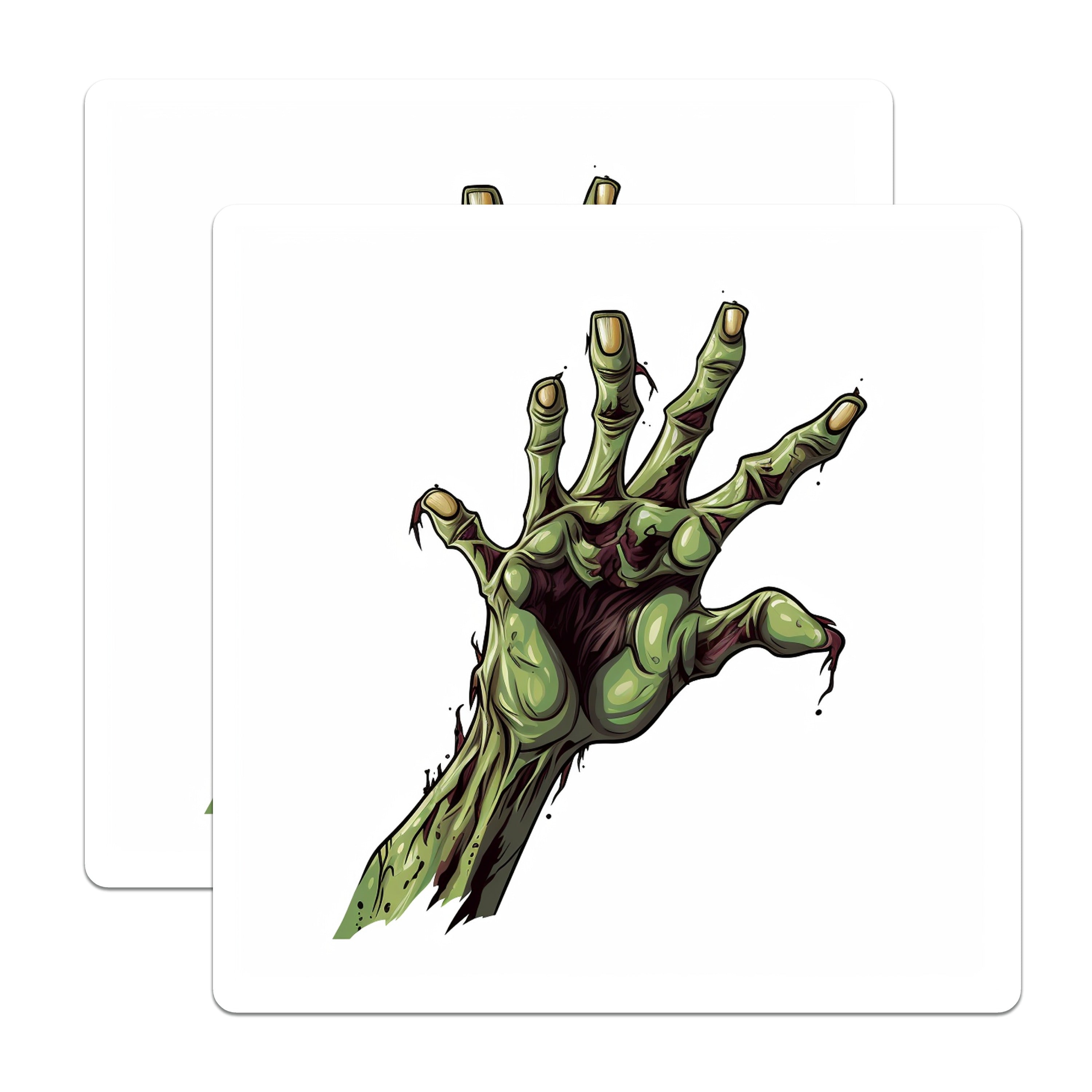 (2 Pack) Zombie Hand Magnets - Horror Decor - Halloween Spooky Undead Art - 5 Inches On Longest Side - Thick Durable Magnet - Made in USA - MAG37193