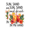(2 Pack) Sun Sand Drink Magnets - Summer Tropical Decor - Vacation Mode Vibes for Fridge - 5 Inches On Longest Side - Thick Durable Magnet - Made in USA - MAG36640