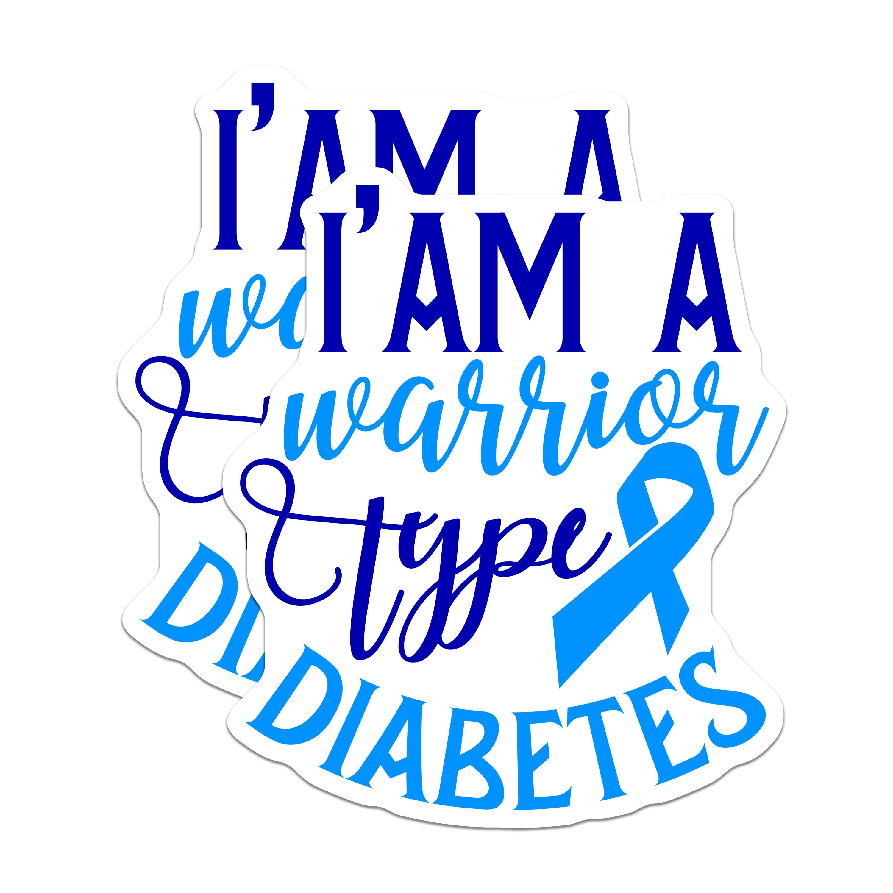 (2 Pack) Diabetes Warrior Magnets - Type 1 Awareness - Chronic Illness Support - 5 Inches On Longest Side - Thick Durable Magnet - Made in USA - MAG38627
