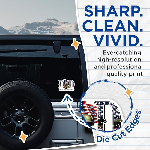 (2 Pack) Dad Fixer of All Things Stickers - Patriotic Dad Stickers - Father's Day Stickers - Army Dad Stickers - 5" On Longest Side - Sticks to Any Smooth Flat Surface - Made in USA - BMCS3237