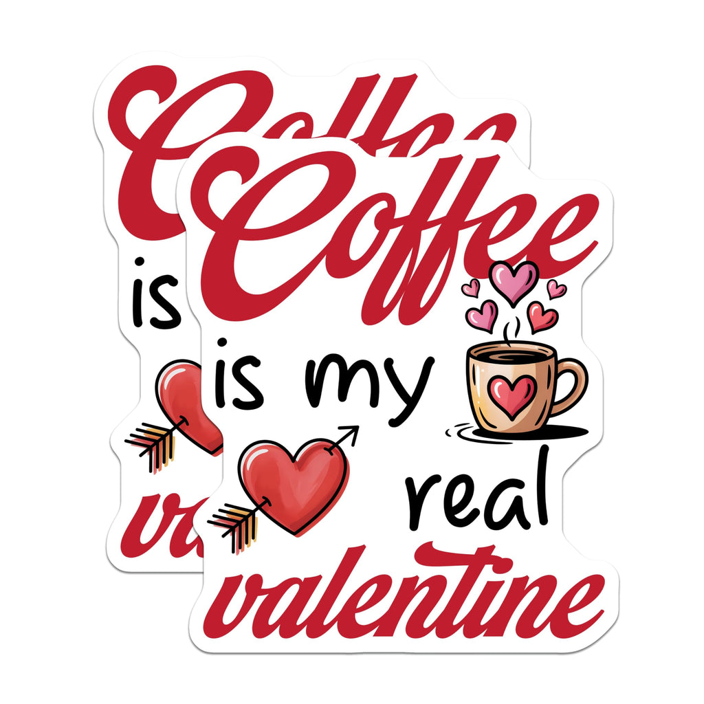 (2 Pack) Coffee Valentines Magnets - Coffee Lover Present - Real Valentine Magnet Set - 5" On Longest Side - Premium Magnet - for Cars, Refrigerators, Toolboxes, Lockers - Made in USA - MAG15737