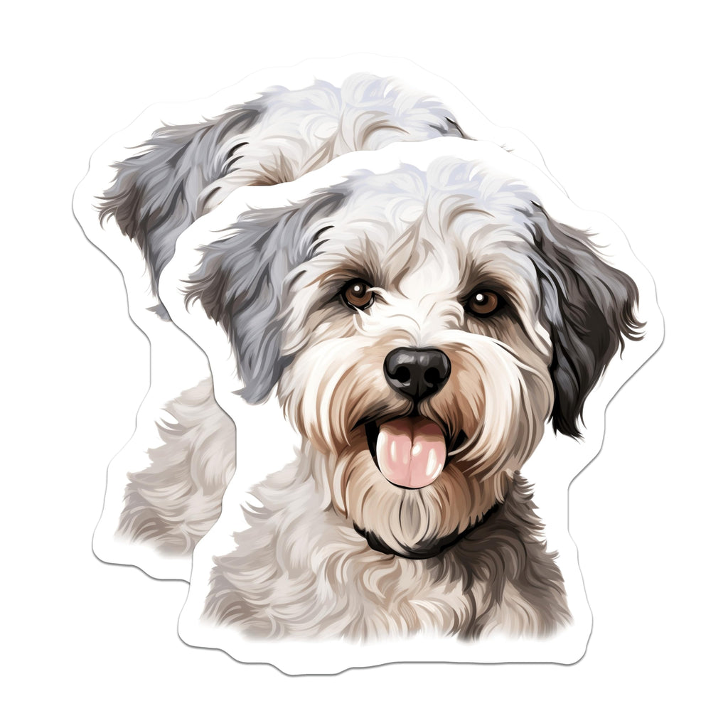 (2 Pack) Fluffy Dog Magnets - Adorable Pet Lover Accessory - Schnauzer Mix Fridge Decor - 5 Inches On Longest Side - Thick Durable Magnet - Made in USA - MAG30665