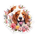 (2 Pack) Floral Spaniel Dog Magnets - Cute Dog Lover Fridge Magnets - Spring Kitchen Decor for Dog Moms - 5 Inches On Longest Side - Thick Durable Magnet - Made in USA - MAG29972