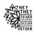(2 Pack) Motivational Quote Stickers - Inspirational Flower Stickers - Uplifting Message Stickers for Journals - 5" On Longest Side - Sticks to Any Smooth Flat Surface - Made in USA - BMCS3091