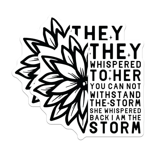 (2 Pack) Motivational Quote Stickers - Inspirational Flower Stickers - Uplifting Message Stickers for Journals - 5" On Longest Side - Sticks to Any Smooth Flat Surface - Made in USA - BMCS3091
