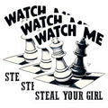 (3 Pack) Chess Decals - Watch Me Steal Your Girl - Laptop Decals - 3 Inches On Longest Side - Easy Peel & Apply - Made in USA - 3MCS1964