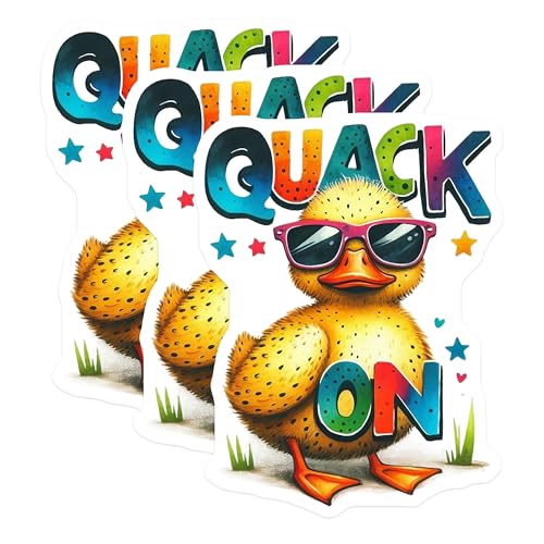 (3 Pack) Cool Duck Decals - Duckling Laptop Decal - Trendy Animal Art- 3 Inches On Longest Side - Easy Peel & Apply - Made in USA - 3MCS5129