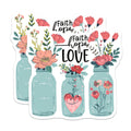 (2 Pack) Faith Hope Love Magnets - Rustic Farmhouse Decor - Inspirational Kitchen Fridge Magnets - 5 Inches On Longest Side - Thick Durable Magnet - Made in USA - MAG37703