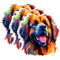 (3 Pack) Leonberger Dog Decals - Colorful Dog Stickers - Laptop Decals - 3 Inches On Longest Side - Easy Peel & Apply - Made in USA - 3MCS0766