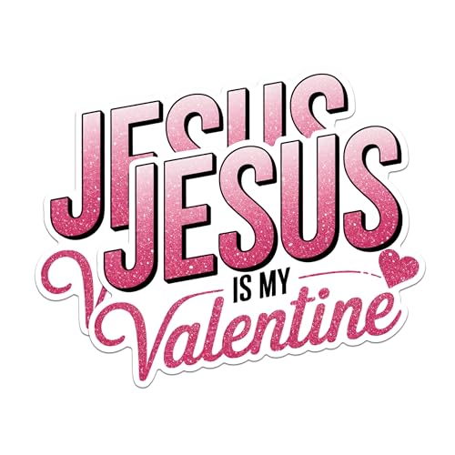(2 Pack) Love Jesus Stickers - Inspirational Faith Stickers - Valentine's Day Faith Stickers - 5" On Longest Side - Sticks to Any Smooth Flat Surface - Made in USA - BMCS2985