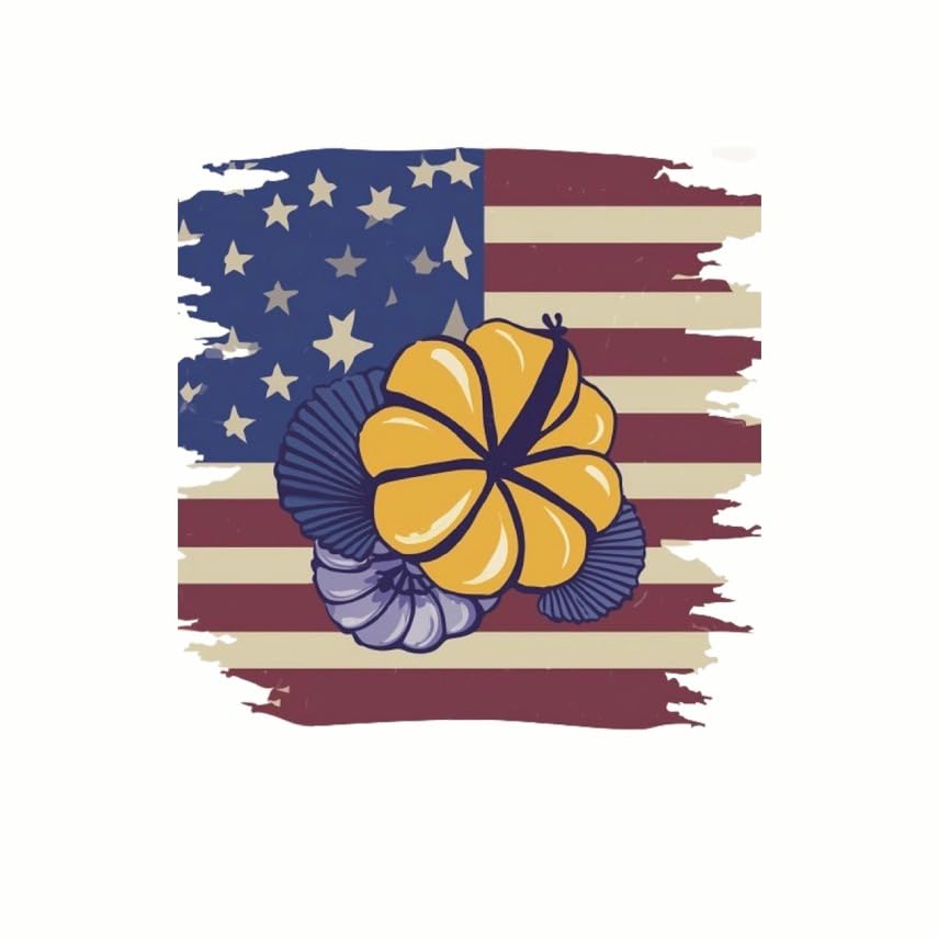 (3 Pack) American Flag Decals - Flower Decals - Patriotic Stickers for Laptop - 3 Inches On Longest Side - Easy Peel & Apply - Made in USA - 3MCS7744