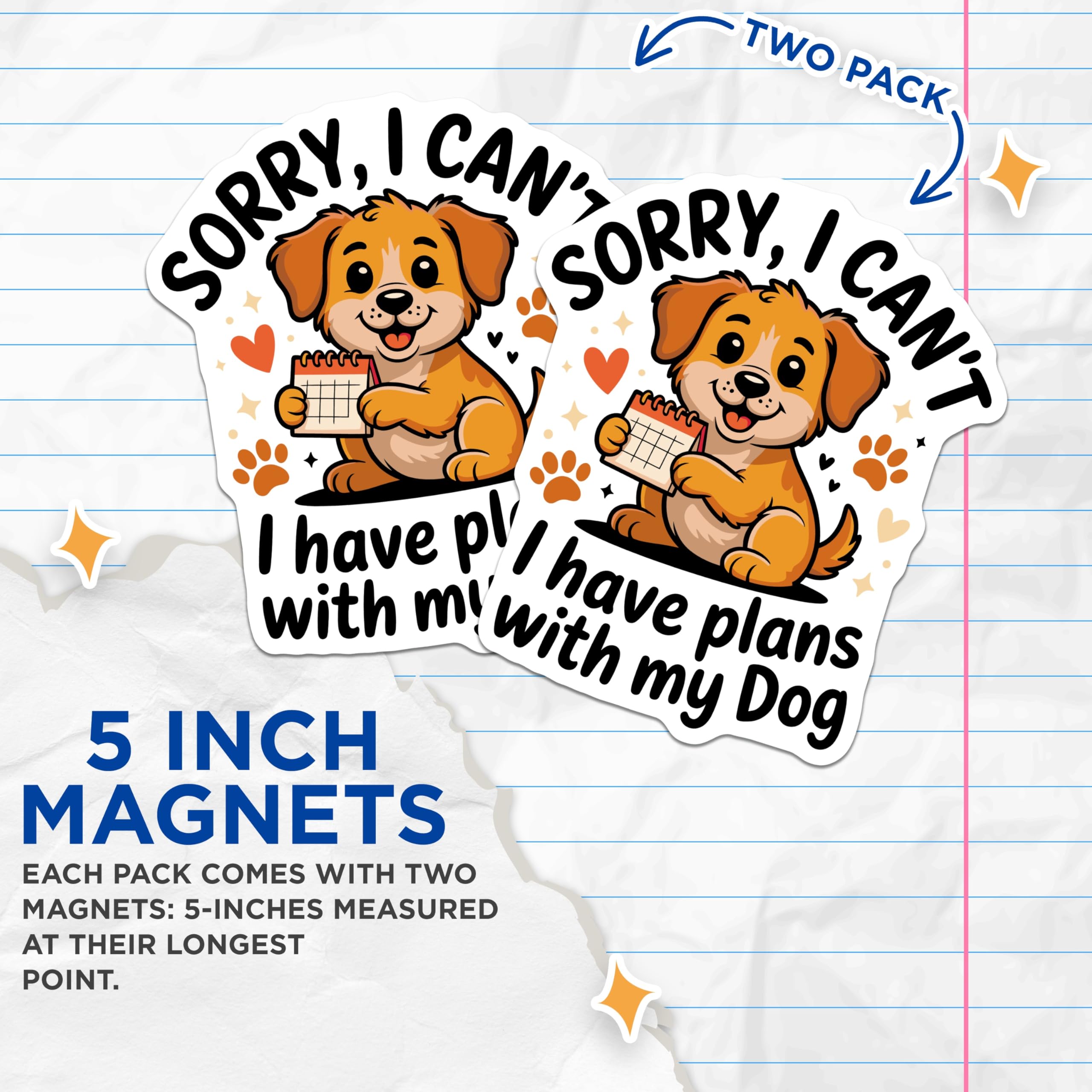 (2 Pack) Funny Dog Mom Magnets - Dog Dad Decor - Pet Owner Appreciation - Puppy Lover Refrigerator Magnets - 5 Inches On Longest Side - Thick Durable Magnet - Made in USA - MAG25526