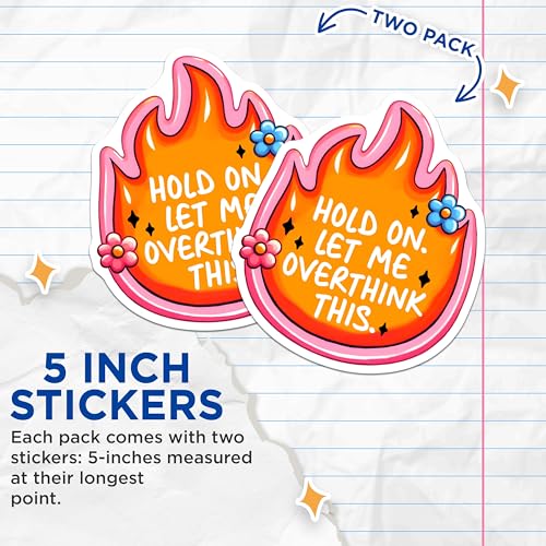 (2 Pack) Motivational Stickers - Inspirational Quote - Fun Floral Design - 5" On Longest Side - Sticks to Smooth Flat Surfaces - Made in USA - BMCS7503