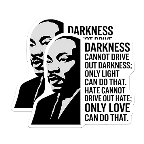 (2 Pack) Light Overcomes Darkness Stickers - Inspirational Message - Motivational Quotes Stickers - 5" On Longest Side - Sticks to Smooth Flat Surfaces - Made in USA - BMCS3758