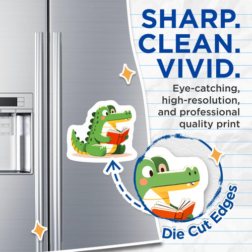 (2 Pack) Alligator Reading Magnets - Cute Crocodile Book Lover Decor - Whimsical Literary Animal Home Refrigerator Display - 5 Inches On Longest Side - Thick Durable Magnet - Made in USA - MAG21593