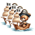 (3 Pack) Pirate Bear Decals - Nautical Stickers - Laptop Decals- 3 Inches On Longest Side - Easy Peel & Apply - Made in USA - 3MCS5306