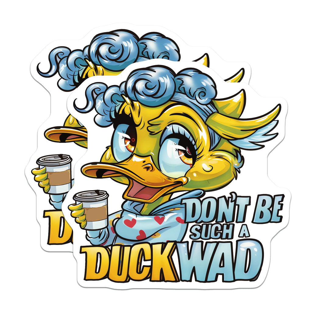 (2 Pack) Don't Be Such A Duckwad Coffee Duck Magnets - Funny Sarcastic Humor Fridge Decor - Coworker Friend Quirky - 5 Inches On Longest Side - Thick Durable Magnet - Made in USA - MAG36378